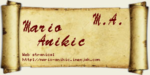 Mario Anikić vizit kartica